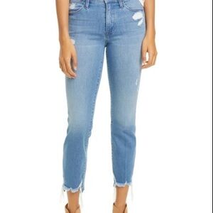 Frame Le High Ripped Distressed Straight Leg Raw edge jeans size 27